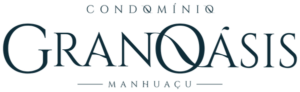 Logotipo do GranOásis, condomínio fechado em Manhuaçu, versão azul-petróleo, para fundo claro